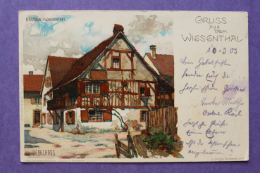 Ansichtskarte Litho AK Wiesenthal 1903 Künstlerkarte Lithographie K Mutter Hebelhaus